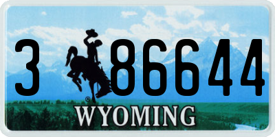 WY license plate 386644
