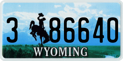 WY license plate 38664O