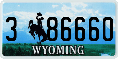 WY license plate 386660