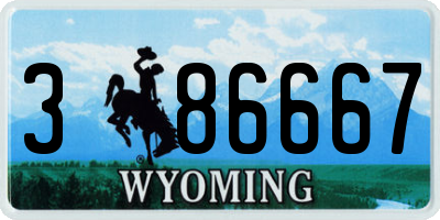 WY license plate 386667