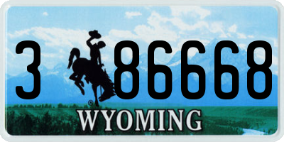 WY license plate 386668