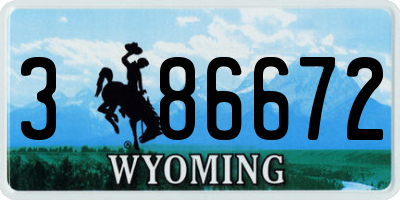 WY license plate 386672
