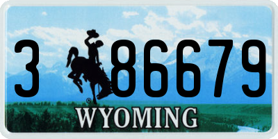 WY license plate 386679