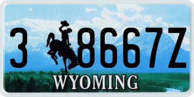 WY license plate 38667Z