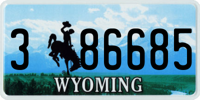 WY license plate 386685