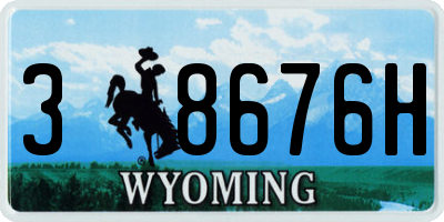WY license plate 38676H