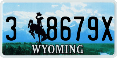 WY license plate 38679X