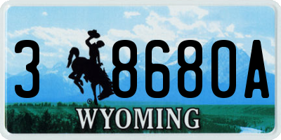 WY license plate 38680A