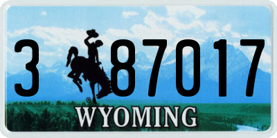 WY license plate 387017