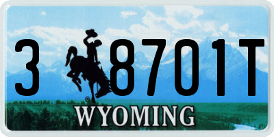 WY license plate 38701T