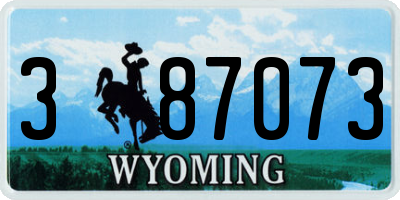 WY license plate 387073