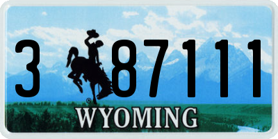 WY license plate 387111