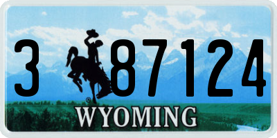 WY license plate 387124