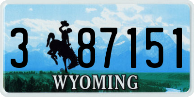 WY license plate 387151