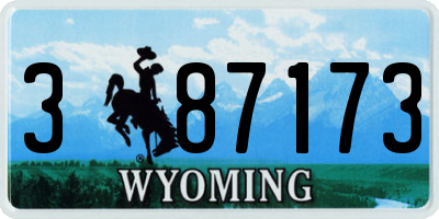 WY license plate 387173