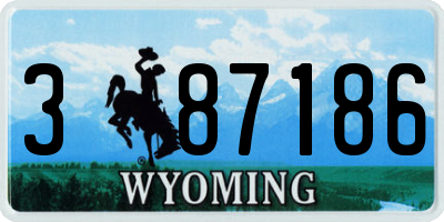 WY license plate 387186