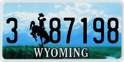 WY license plate 387198