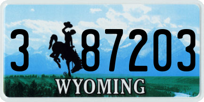 WY license plate 387203