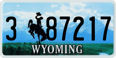 WY license plate 387217