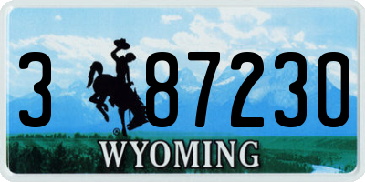 WY license plate 387230