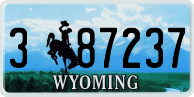 WY license plate 387237