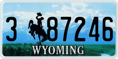 WY license plate 387246