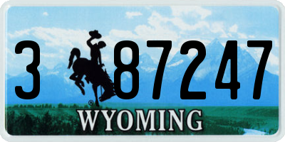 WY license plate 387247