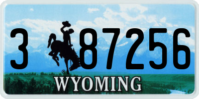 WY license plate 387256