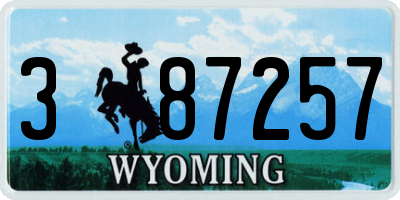 WY license plate 387257