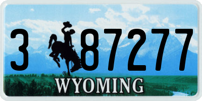 WY license plate 387277