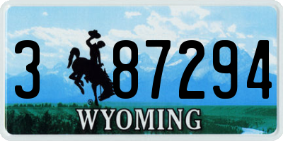 WY license plate 387294