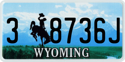 WY license plate 38736J