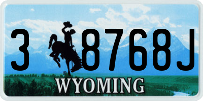 WY license plate 38768J