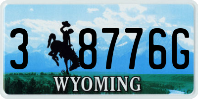 WY license plate 38776G