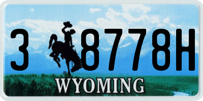 WY license plate 38778H