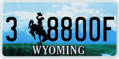 WY license plate 38800F