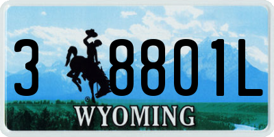 WY license plate 38801L
