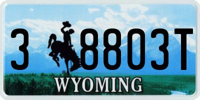 WY license plate 38803T