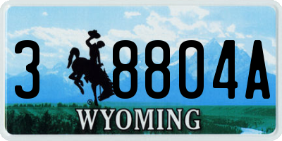 WY license plate 38804A