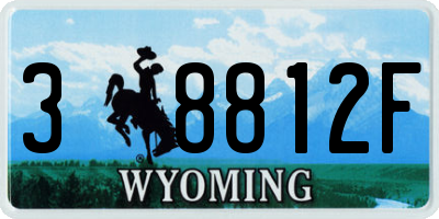 WY license plate 38812F