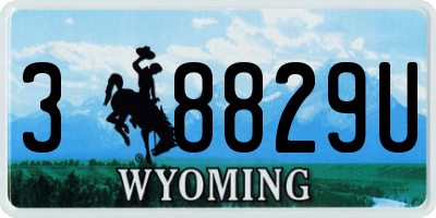 WY license plate 38829U