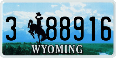 WY license plate 388916