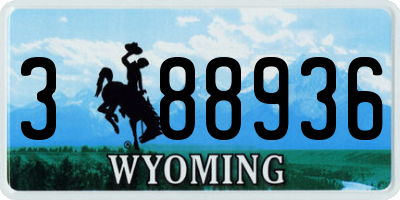 WY license plate 388936