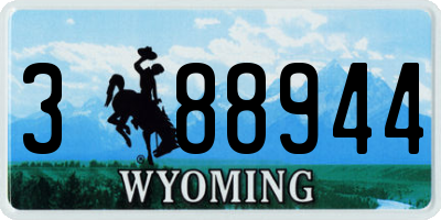 WY license plate 388944