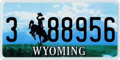 WY license plate 388956