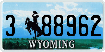WY license plate 388962