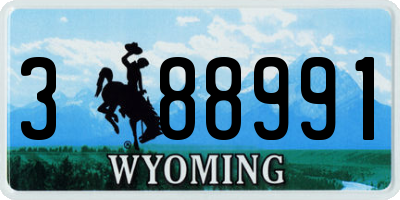 WY license plate 388991
