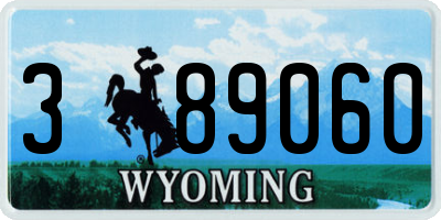 WY license plate 389060