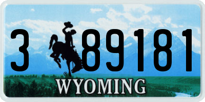 WY license plate 389181
