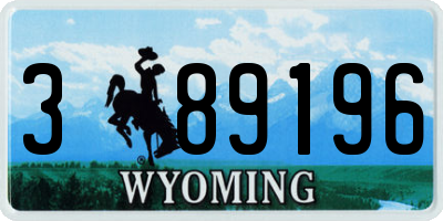 WY license plate 389196